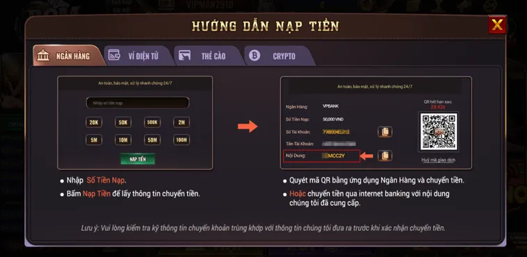 Hướng Dẫn Nạp Tiền BomWin Qua Tài Khoản Ngân HàngGiúp Người Chơi Sẵn Sàng Chinh Phục