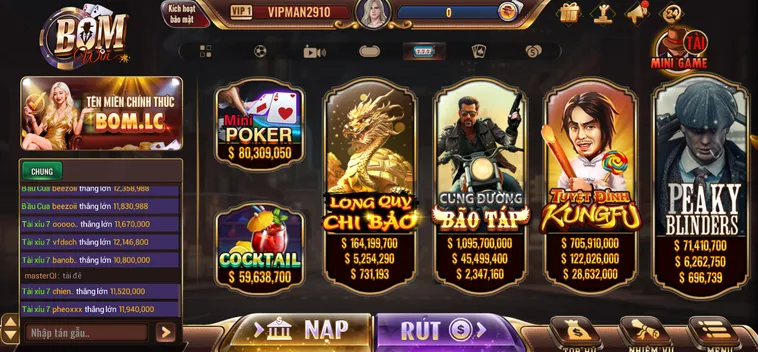 Đa Dạng Trò Chơi Tại Slot Game BomWin Sân Chơi Quay Hũ Đẳng Cấp Hàng Đầu Hiện Nay